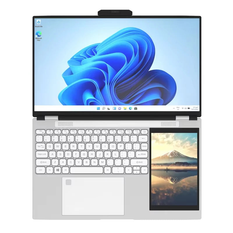 2025 New Ultra Slim Notebook 15.6+7 Inch Dual Screen Quad Core Processor 120Hz Refresh Rate English Keyboard Laptop
