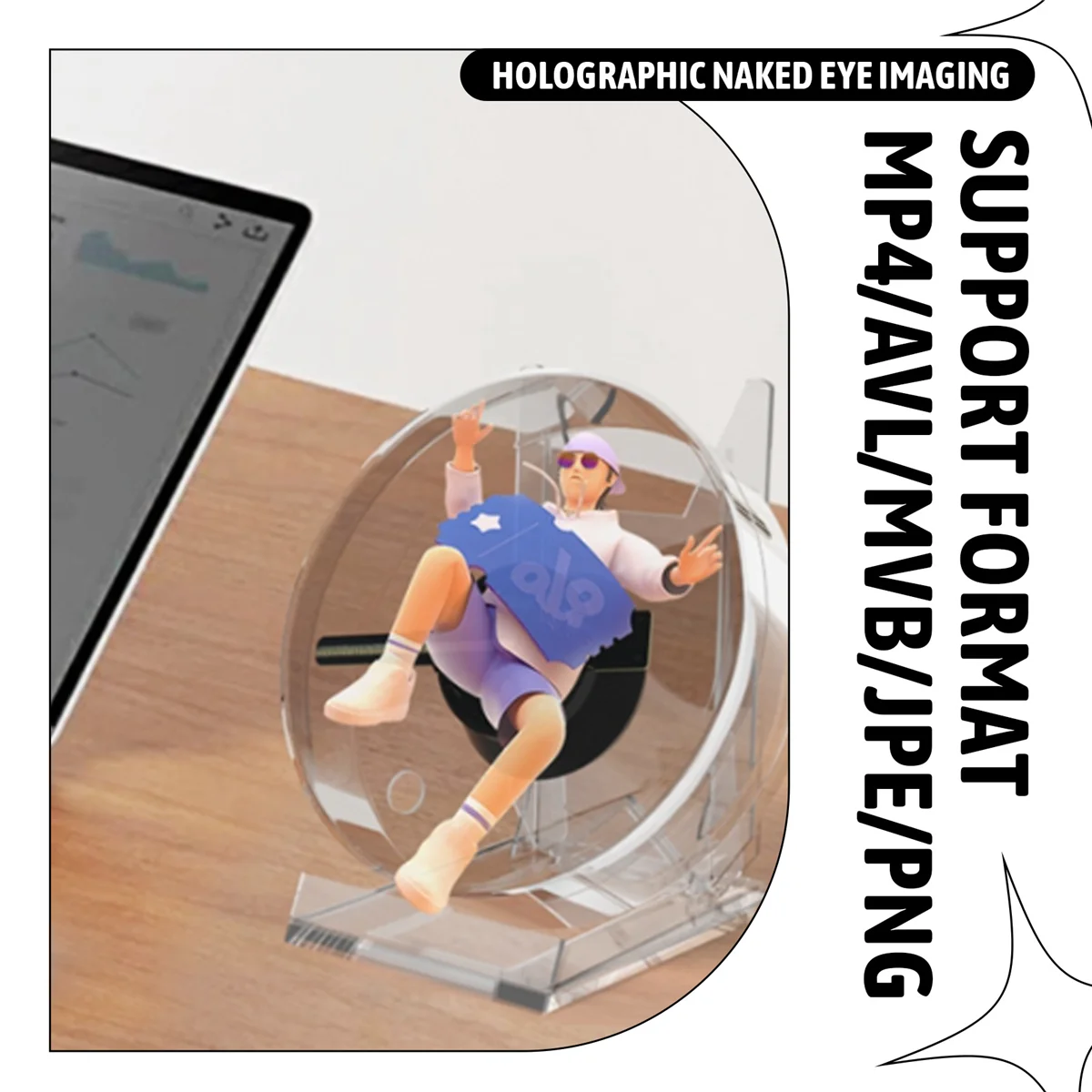 HOT 3D Fan Hologram Projector Desktop LED Sign Holographic Lamp Player Remote Display Support Images and Video