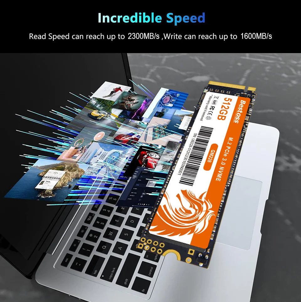 Bestoss M2 NVME SSD Speed 2000MB/s 128GB 256GB 512GB 1TB M.2 PCIe 3.0 Solid State Drives for Notebook