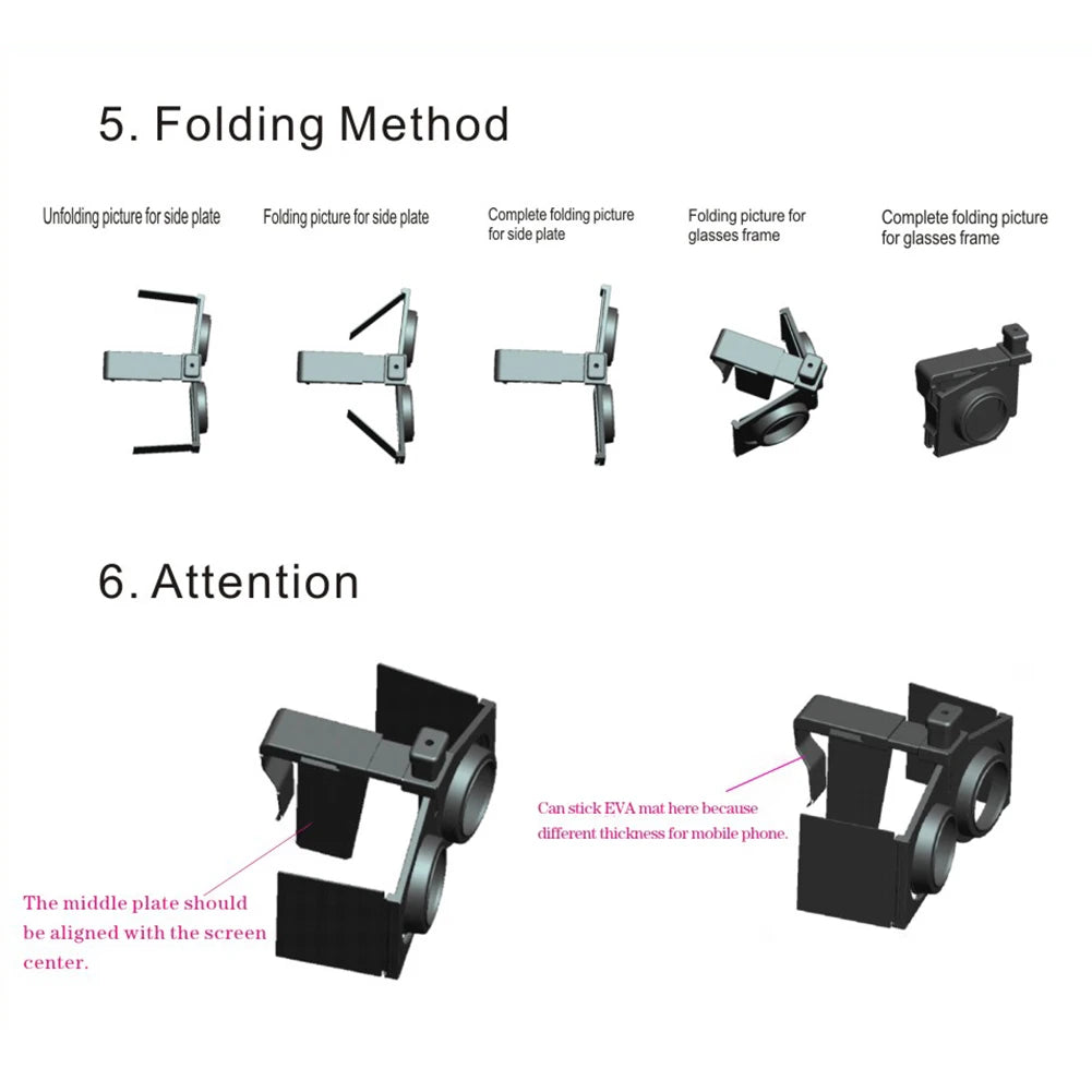 Foldable 3D Glasses Plastic 3D Virtual Reality VR Glasses Kits Foldable Virtual Reality VR Glasses for Android/iOS Mobile Phone