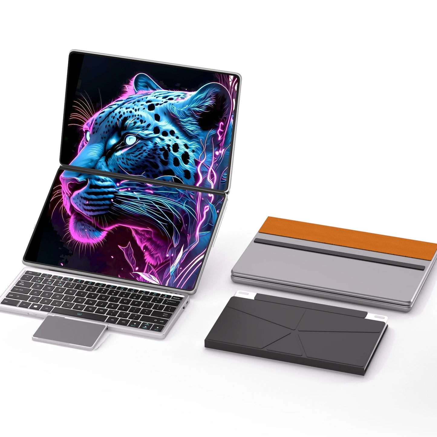 OEM New 14 Inch Dual Touch Screen Business All in One Portable Double PC Intel N100 DDR5 16GB PC 2 in 1 Laptop Win11 System