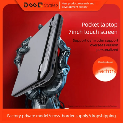 Factory Price Global Version NEW 7 Inch Mini Pocket Laptop 32G+2TB Touch Screen Intel Graphics Rich Interfaces English Keyboard