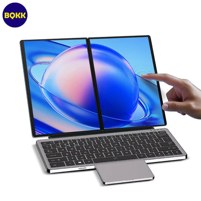 OEM New 14 Inch Dual Touch Screen Business All in One Portable Double PC Intel N100 DDR5 16GB PC 2 in 1 Laptop Win11 System