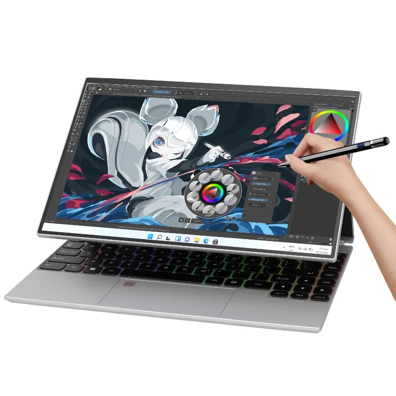 14-inch 4 in 1 Laptop 2K 1920x1200FHD Touch with Painting Notebook RGB Seven Color Backlight Keyboard Windows Game laptop
