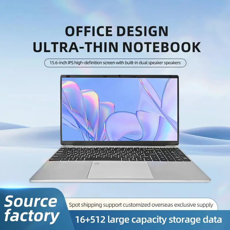 TOAI Factory Price 15.6" IPS Panel Intel N5095 Quad Core Business Laptop 16GB RAM 256GB SSD Windows 10 Pro Camera Brand New