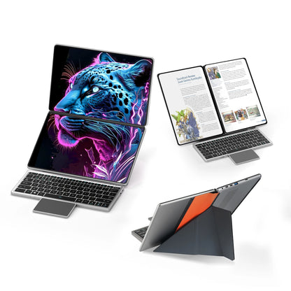 OEM New 14 Inch Dual Touch Screen Business All in One Portable Double PC Intel N100 DDR5 16GB PC 2 in 1 Laptop Win11 System