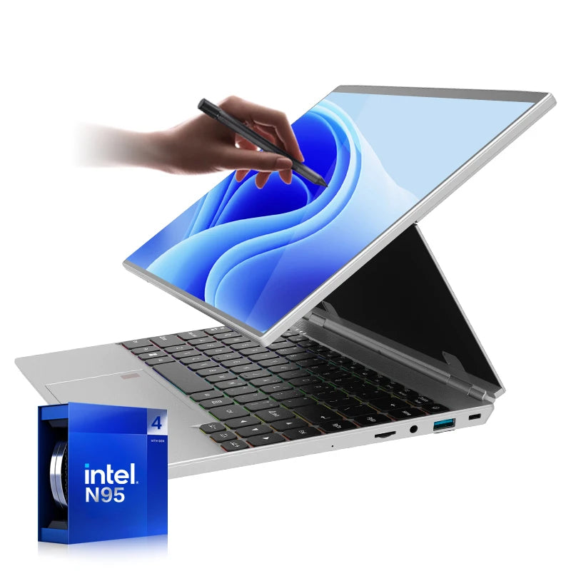Touch Screen Laptop 14 Inch Yoga 360 Degree Rotating Business Computer Intel N95 DDR4 8G 16G 32GRAM+128G 256G 512G 1TB 2TB SSD