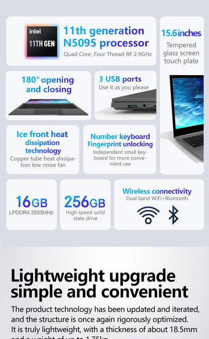 New Design 15.6'' Intel Notebook N5095 Win11 Laptop Computer China Factory Cheap Gaming Laptop Computers Laptops and Desktops