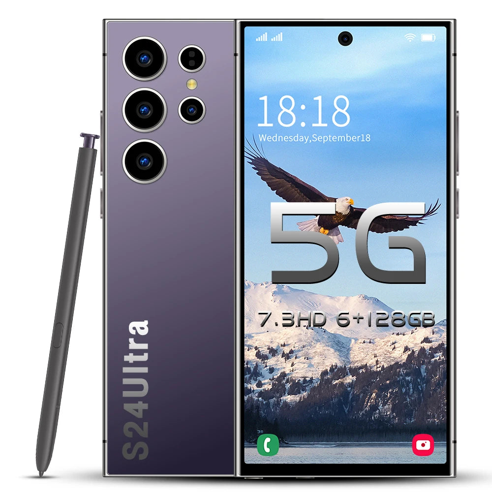 Best Selling S-Pen Android Phone 6+128G  S24 Ultra Smartphone 7.3inch Telephone Fast Charging Unlock 4G WIFI S23 S24