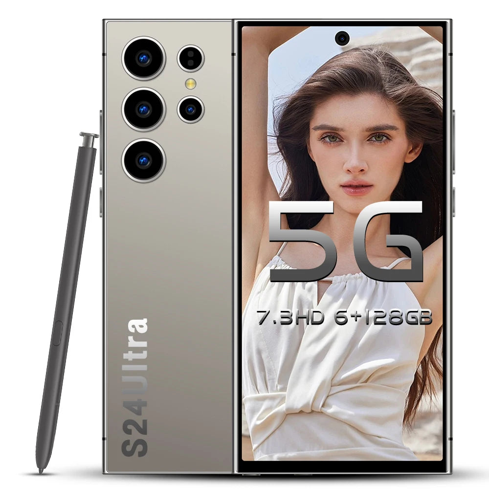 Best Selling S-Pen Android Phone 6+128G  S24 Ultra Smartphone 7.3inch Telephone Fast Charging Unlock 4G WIFI S23 S24