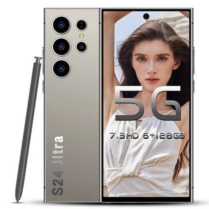 Best Selling S-Pen Android Phone 6+128G  S24 Ultra Smartphone 7.3inch Telephone Fast Charging Unlock 4G WIFI S23 S24