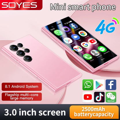 Original Soyes S24 Pro Max Mini 4G Smartphone 3.0 Inch 2GB RAM 16GB ROM Dual Sim Card Android 8.1 Smart Mobile Phone