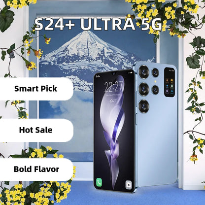 High Quality S24+ Ultra 5G Smartphone Unlocked Android 13.0 Cell Phone with Decacore CPU HD Screen Resolution 65W Quick Charge