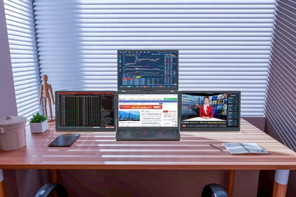 Triple Portable Monitor Attachable 13.3" FHD IPS Unfold Dual Laptop Triple Extended Screen USB Display Monitor for Laptop