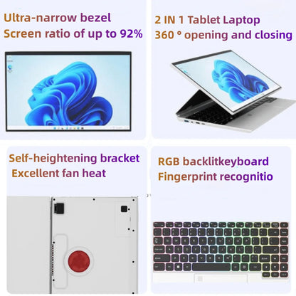 14 Inch Portable YOGA Touch Screen Intel Celeron N95 360 Degree Folding Students Touch Screen  2 in 1 Business Office Laptop