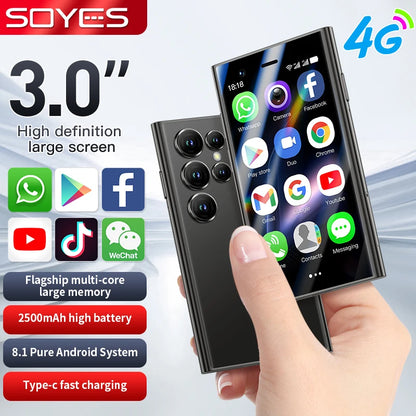 Original Soyes S24 Pro Max Mini 4G Smartphone 3.0 Inch 2GB RAM 16GB ROM Dual Sim Card Android 8.1 Smart Mobile Phone