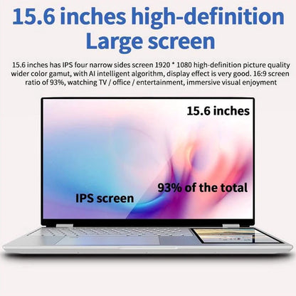 New Business Laptop Nuevo 15.6"+7" Dual Touch Screen 180 Degree Opening Win 11 Intel N95 Backlight Keyboard Double Screen Laptop