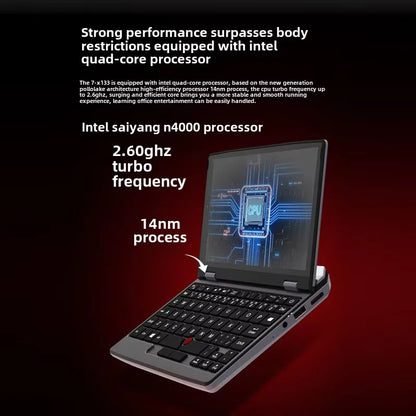 Factory Price Global Version NEW 7 Inch Mini Pocket Laptop 32G+2TB Touch Screen Intel Graphics Rich Interfaces English Keyboard