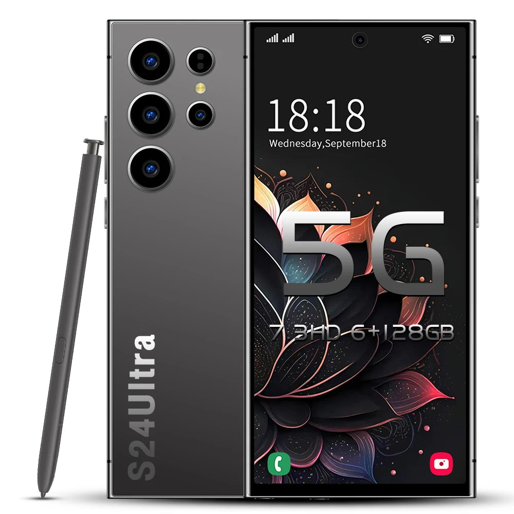 Best Selling S-Pen Android Phone 6+128G  S24 Ultra Smartphone 7.3inch Telephone Fast Charging Unlock 4G WIFI S23 S24