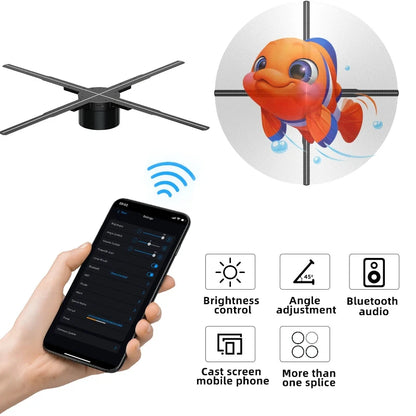 Naked-eye 3D Hologram Projector 14cm Wifi Display Advertising Logo Light LED Sign Holographic Lamp Three-Dimensional Projectors