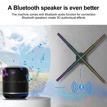 Naked-eye 3D Hologram Projector 14cm Wifi Display Advertising Logo Light LED Sign Holographic Lamp Three-Dimensional Projectors
