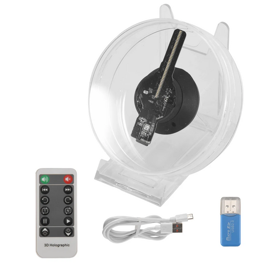 HOT 3D Fan Hologram Projector Desktop LED Sign Holographic Lamp Player Remote Display Support Images and Video