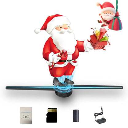 3D Hologram Fan 3D Holographic Projector Advertising Display Light HD Holographic Projector Stores Bars Party Xmas Halloween