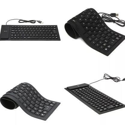 Portable Mini Keyboard 85 Keys Flexible Waterproof Soft Silicone Gaming Keyboard Laptop Foldable Wired USB Keyboard for MacBook