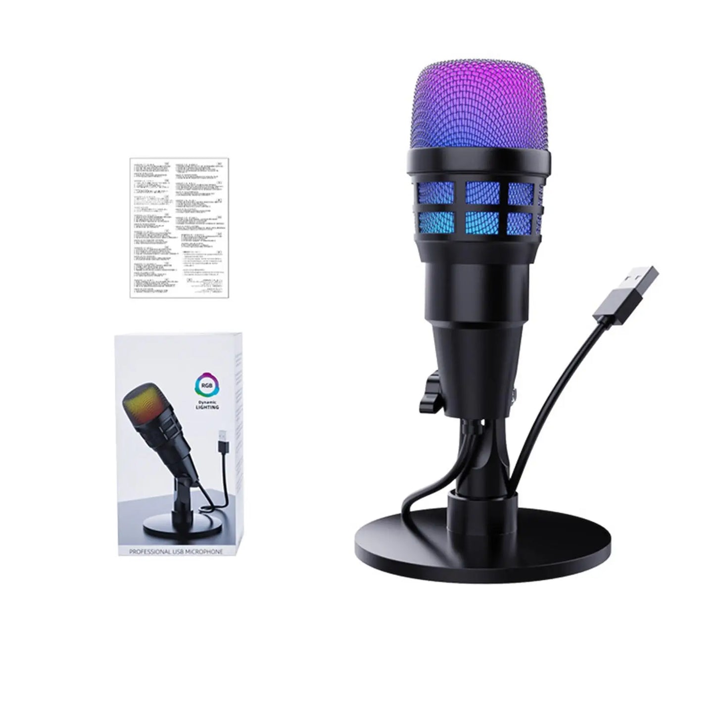 Gaming USB Microphone for PC,Noise Reduction, Computer Mic Beginner Online Chat Condenser Mic for Recording Podcasting Streaming