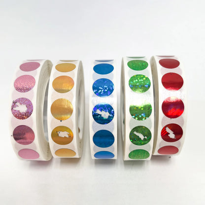 Scratch Off Stickers 12*12mm Round Holographic Laser Color Metallic Hologram game Scratch Sticker Scratch Off  Card