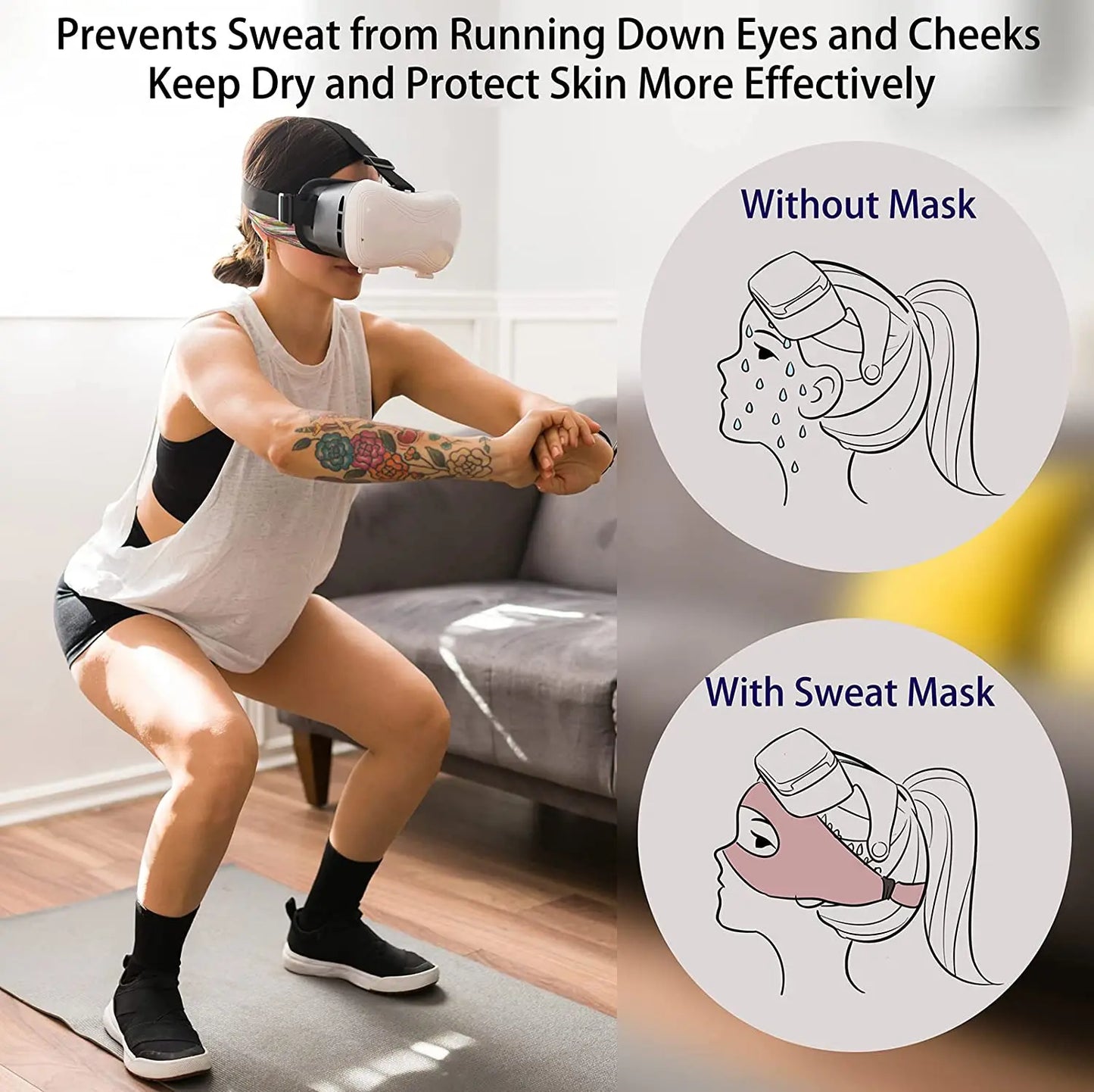 For Oculus Quest 2 Accessories VR Mask Cover Breathable Sweat Band Virtual Reality Headset for Meta Quest 3S /3 Pico 4 VR