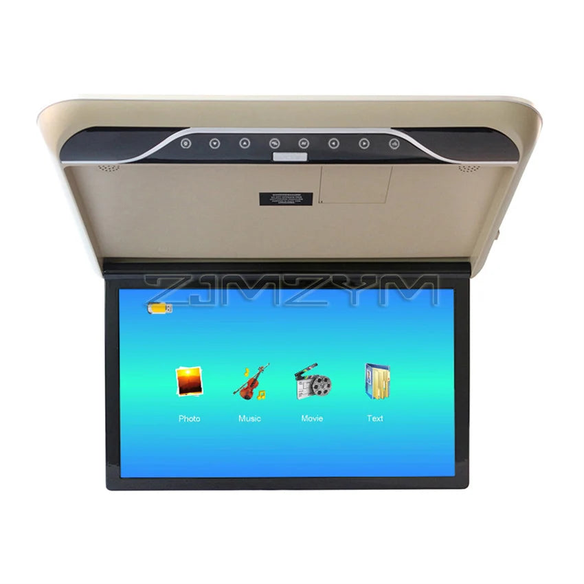 Car Roof 19 inch Monitor 1080P LCD Screen Overhead Multimedia Video Play TV Ceiling Roof MP5 Display Build In IR/FM Transmitter