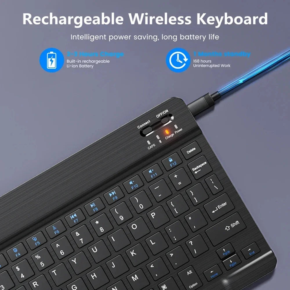 Bluetooth-Compatible Wireless Keyboard Rechargeable Wireless Gaming Keyboard For iOS Android Windows Smart Phone ipad PC Laptop