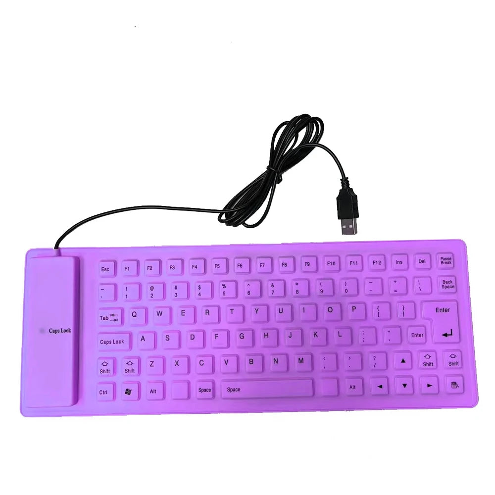 Portable Mini Keyboard 85 Keys Flexible Waterproof Soft Silicone Gaming Keyboard Laptop Foldable Wired USB Keyboard for MacBook