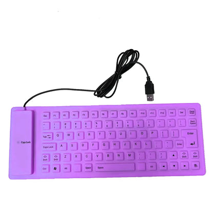 Portable Mini Keyboard 85 Keys Flexible Waterproof Soft Silicone Gaming Keyboard Laptop Foldable Wired USB Keyboard for MacBook
