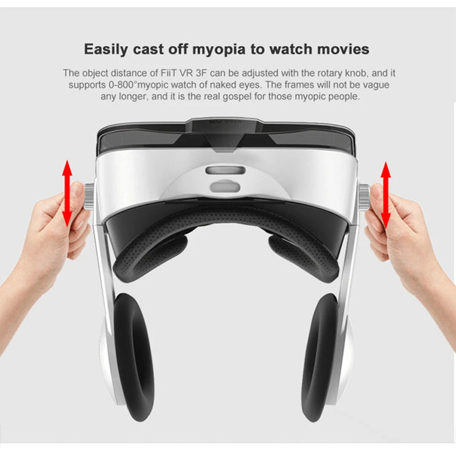 Virtual Reality 3D VR Glasses Headset Phone Viar Device Helmet Lenses Goggles Smart Smartphone Headphone Mobile Game Cell Viewer