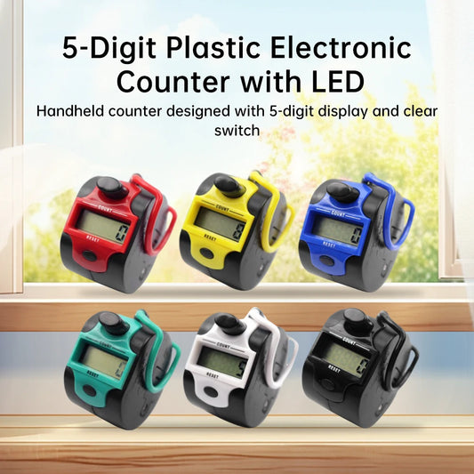 Handheld LED electronic counter 5-digit handheld LCD display electronic motion counting tool