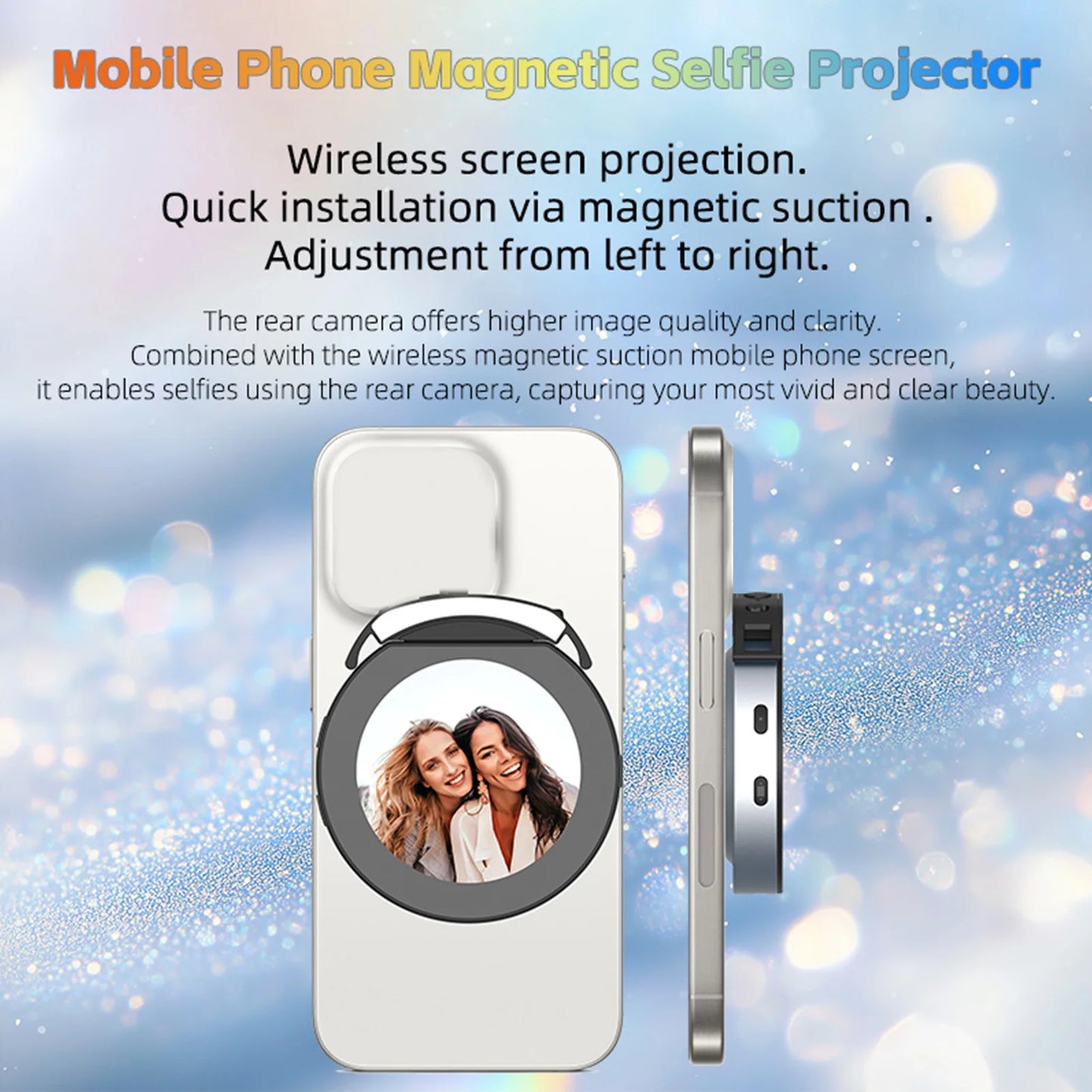 2.1-Inch Selfie Monitor Screen for Phone Magnetic Monitor Screen Support BT Remote Back Camera Monitor for Vlog Livestream