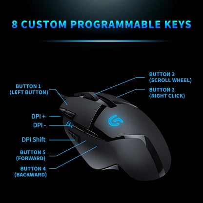Logitech (G) G402 gaming mouse wired mouse e-sports mechanical macro programming mouse CSGO eating chicken computer competitive
