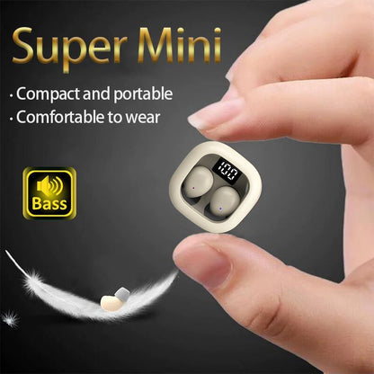 SK19 Bluetooth 5.3 Earphones Mini Invisible Headphones TWS Wireless Earbuds HIFI Stereo Noise Reduction Heasets with Microphones