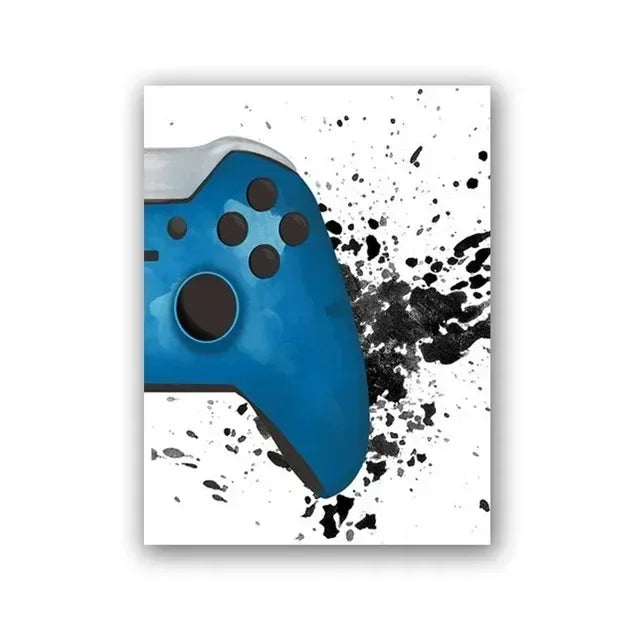 Game Gaming Room Gamepad Abstract Posters and Prints Wall Art Canvas Paintings Pictures Gamer Gift for Boys Children Room Decor