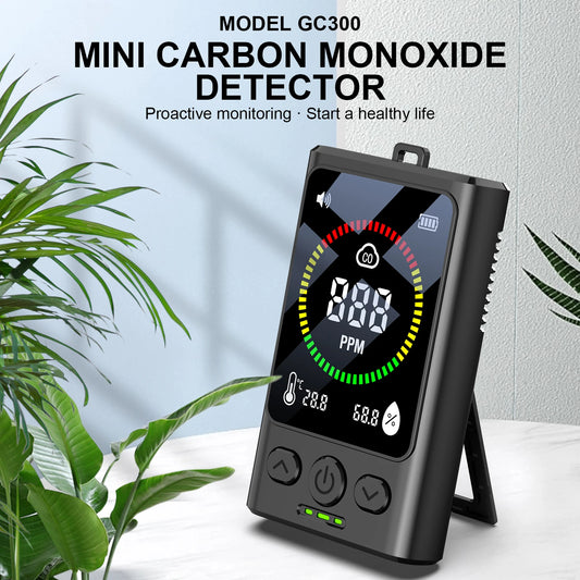 Carbon Monoxide Detector Portable CO Alarm with Digital Display Rechargeable Mini CO Monitor for Home Garage Kitchen Safety