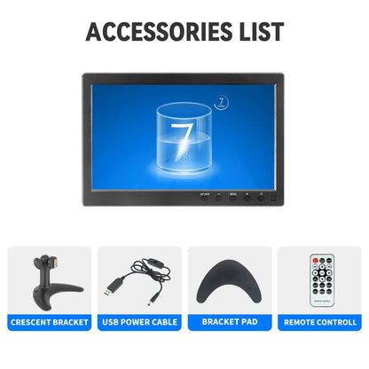 MJDOUD 10.1 inch Portable Monitor 1024 X 600 HD LCD Screen Display Computer LED Car Monitor Driving recorder Security Monitoring