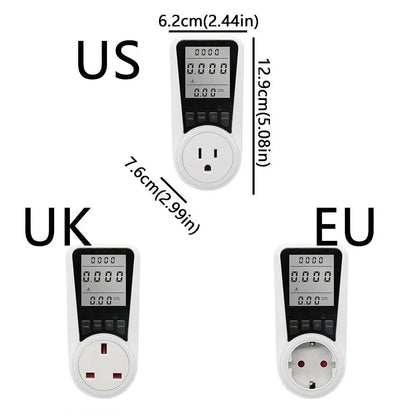 Digital Display Electrical Energy Monitor Socket Backlight Overload Protection Watt Meter Socket Real-time Monitoring