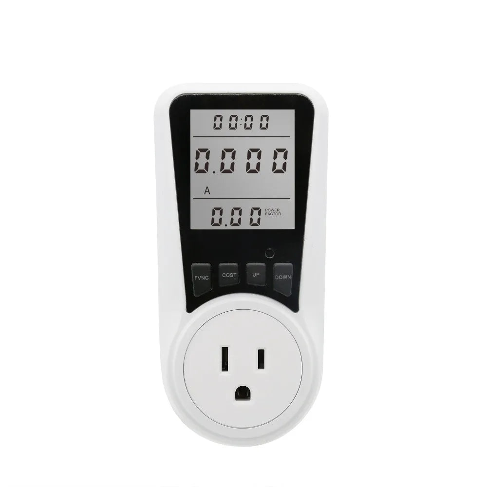 Digital Display Electrical Energy Monitor Socket Backlight Overload Protection Watt Meter Socket Real-time Monitoring