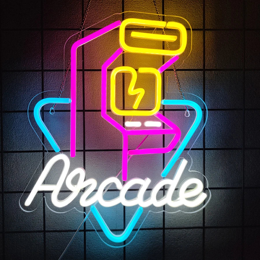 Gaming Neon Sign, Game On Neon Sign for Game Room Decor - LED Game Neon Sign for Teen Boy Room Decor, Gamer Wall Decor