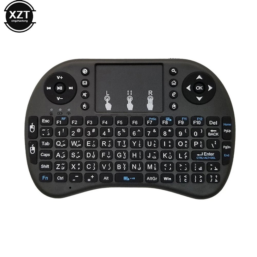 Backlit English Russian Arabic Spain Hebrew  2.4G Air Mouse Android TV Box PC i8 Mini Wireless Keyboard Remote Touchpad