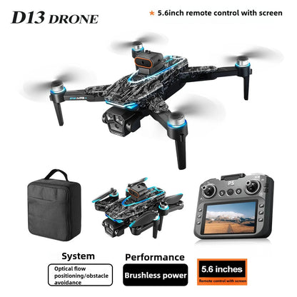 Aircraft Foreign Trade New D13 Drone with 5.6-inch Screen Control Brushless Quadcopter Obstacle Avoidance Remote-controlled