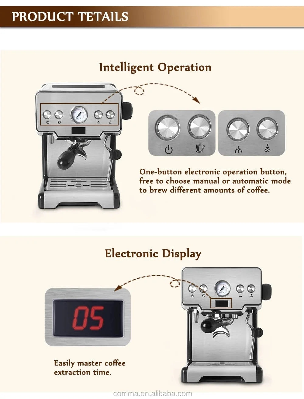 Household  Espresso Coffee Maker CRM3605 Small Cafe