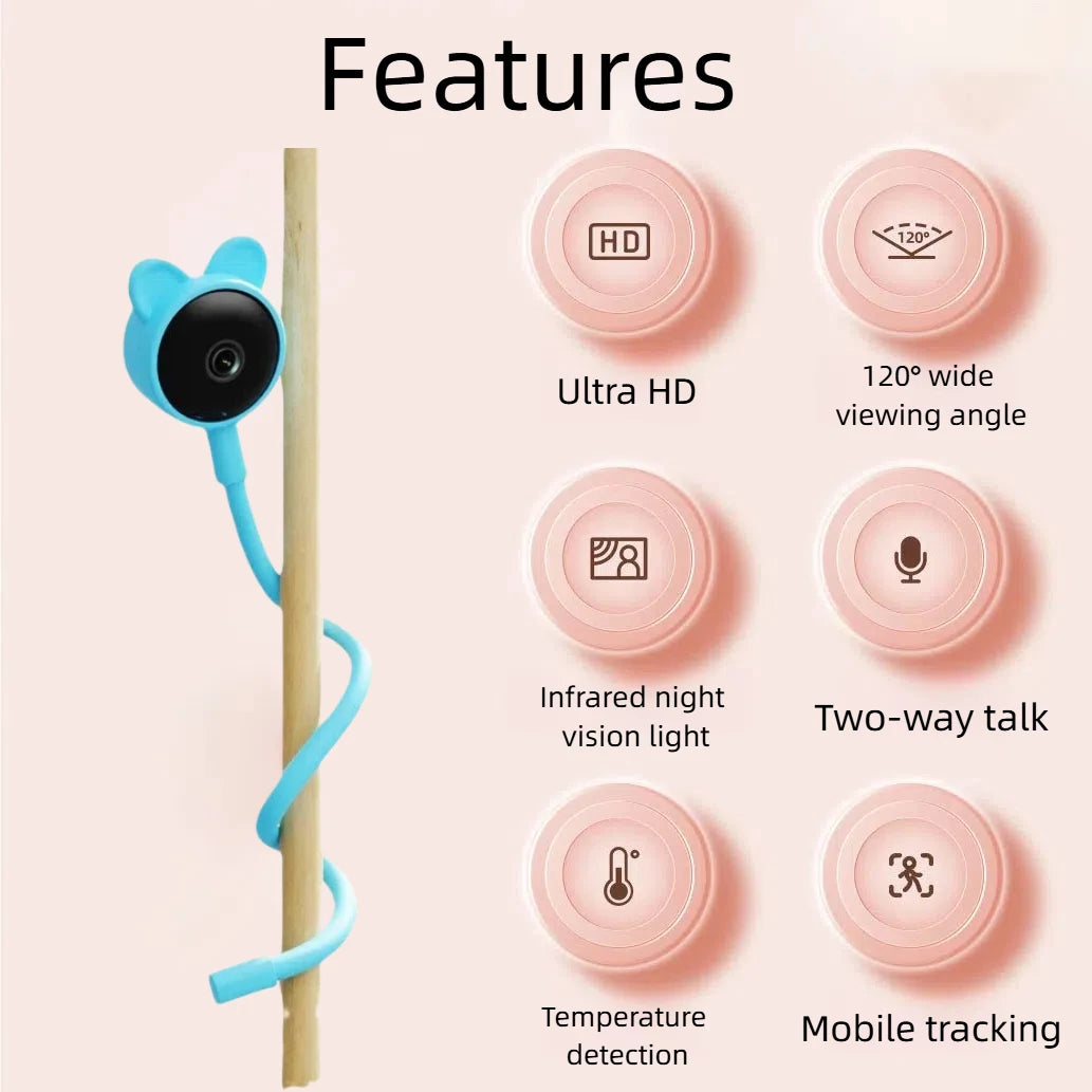 Intelligent baby monitor, high-definition camera, night vision function and two-way communication - modern parenting monitor